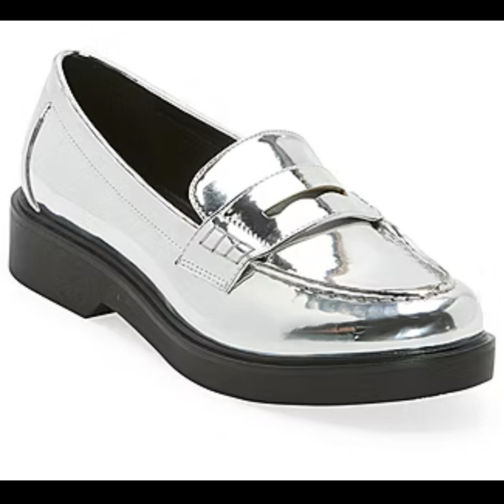 Worthington Silver Metallic Penny Loafers